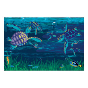 Pôster Poster de Tartarugas do Mar