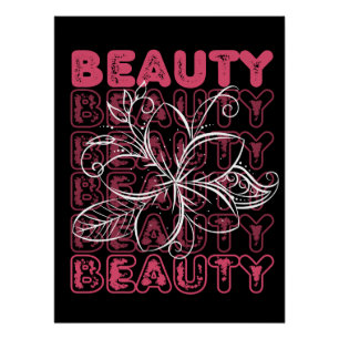 Pôster Poster de Tipografia por Linha Flor de Bela