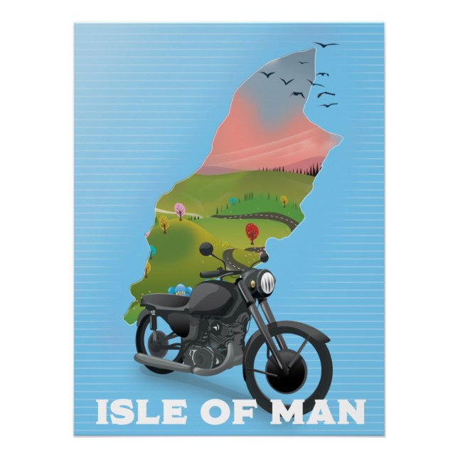 Pôster Poster de viagens da Motomoto Isle of Man (Frente)