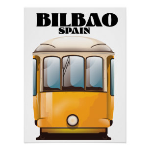 Pôster Poster de viagens de elétrico de Espanha Bilbau