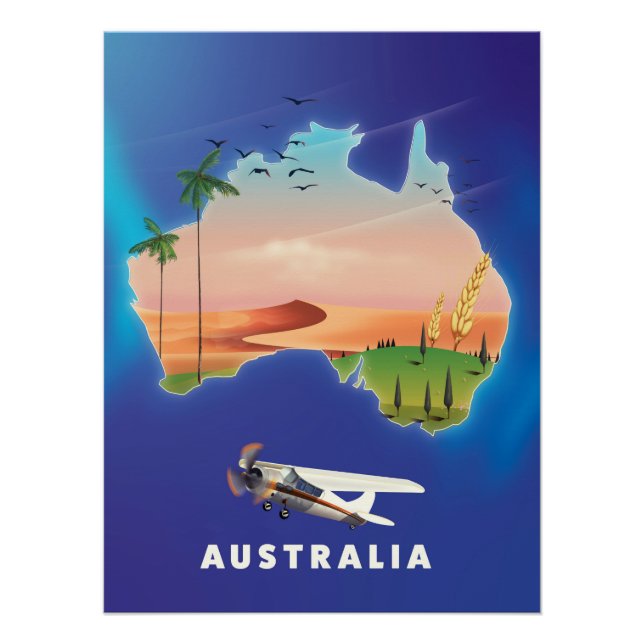 Pôster Poster de viagens de Férias da Austrália (Frente)