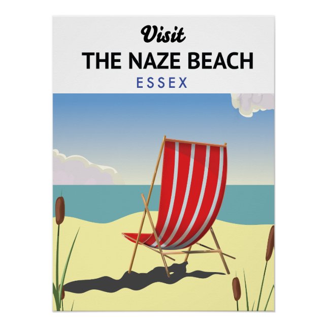 Pôster Poster de viagens Naze Beach Essex (Frente)