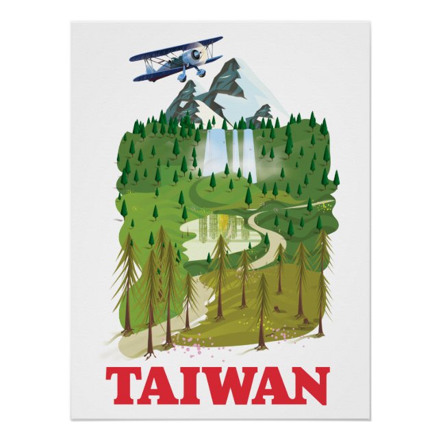 Pôster Poster de viagens paisagístico de Taiwan (Frente)