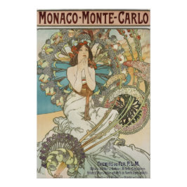 Pôster Poster de Vintage Mont-Carlo por Alphonse Mucha