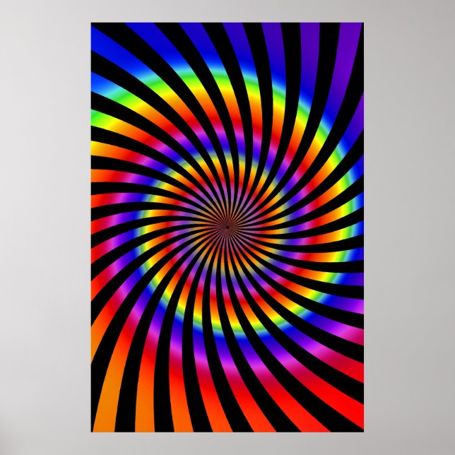 Pôster Poster: Design espiral colorida (Frente)