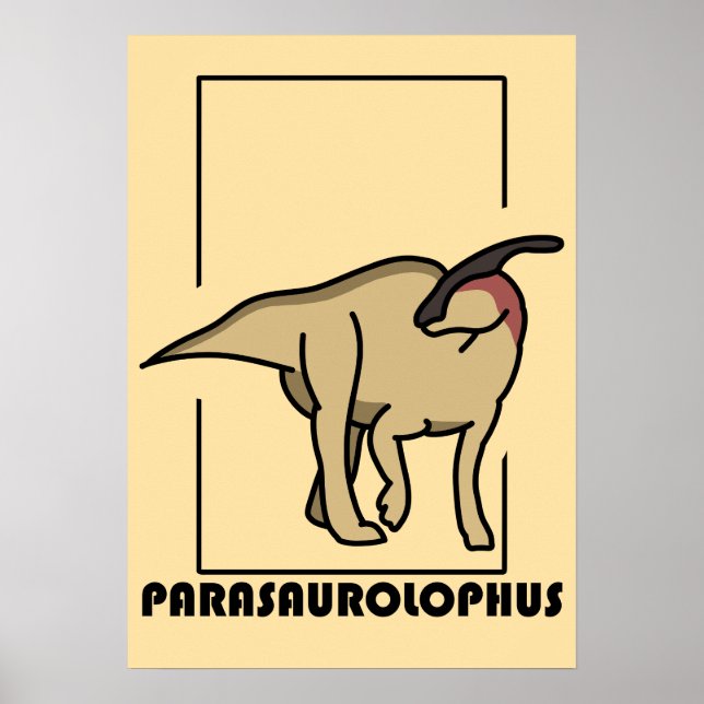 Poster Póster diseño dinosaurio Parasaurolophus (Frente)