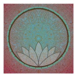 Pôster Poster do Círculo de Meditação de Mandala Lotus
