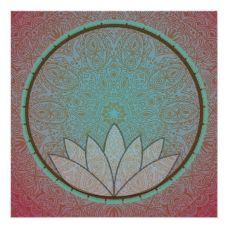 Pôster Poster do Círculo de Meditação de Mandala Lotus