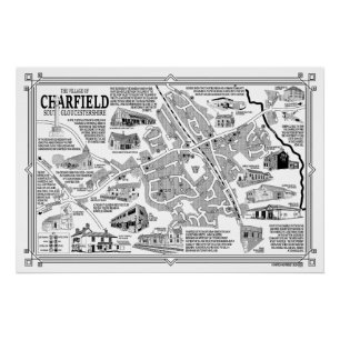 Pôster Poster do Mapa da Aldeia de Charfield