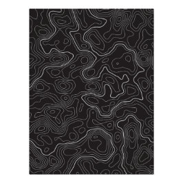 Pôster Poster do Mapa Topográfico Preto
