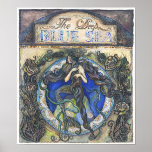 Pôster "Poster do mar azul profundo" - 40 cm x 46,2 cm