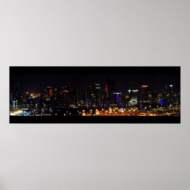 Poster ~POSTER do Miami Skyline~ PANORAMA, PERSONALIZE-O! (Frente)