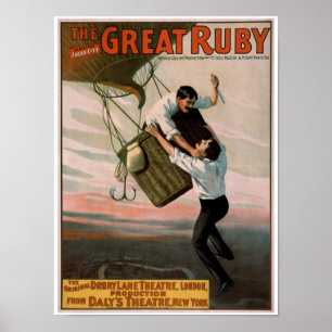 Poster "Poster do teatro do vintage do grande rubi"