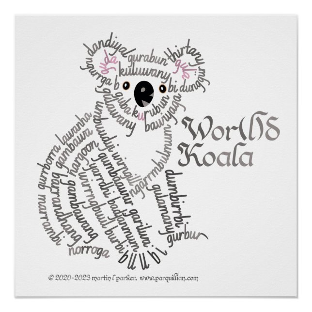 Pôster Poster do World Word Koala (Frente)