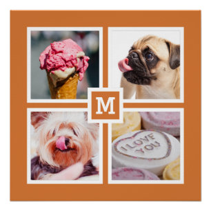 Pôster Poster dos SEU 4 costumes das FOTOS & do MONOGRAMA