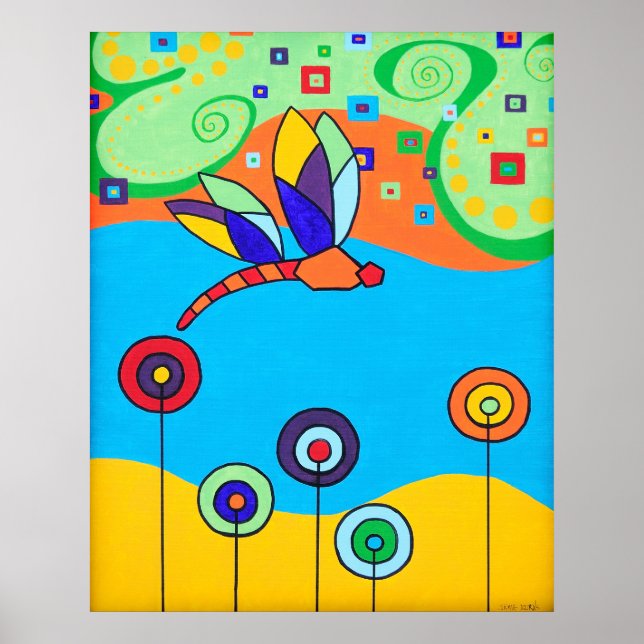 Poster Poster: Dragonfly e Flores Lollipop (Frente)