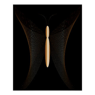 Pôster Póster elegante de mariposa abstracta