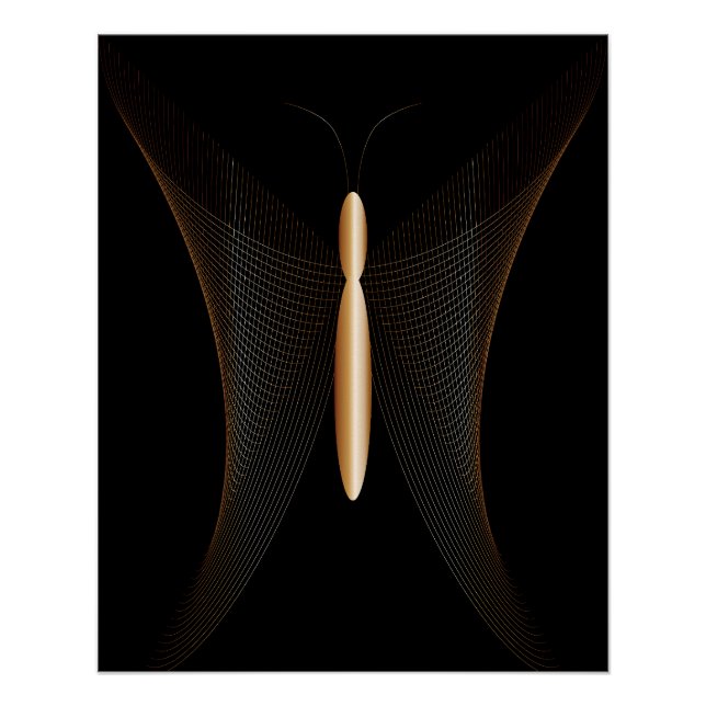Pôster Póster elegante de mariposa abstracta  (Frente)