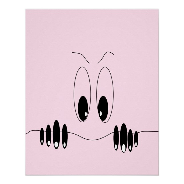 Pôster Poster engraçadinho Reproduzindo Olhos de Curiosid (Frente)