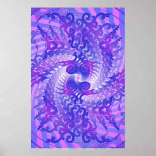 Poster Poster: Espiral Psicodélico Roxo: Arte vetorial