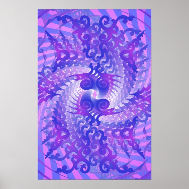 Poster Poster: Espiral Psicodélico Roxo: Arte vetorial (Frente)