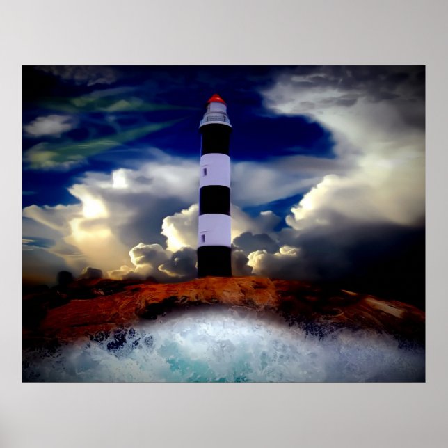 Pôster Poster/Farol com Ondas (Frente)
