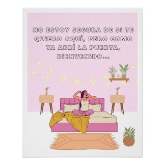 Pôster Poster frases graciosas cama vibe acogedora