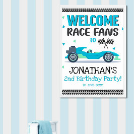 Poster Póster  Fun 2nd Birthday Race Car Driver
