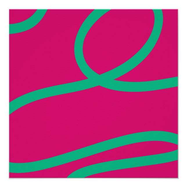 Pôster Poster – Green Lines on Pink (Frente)