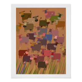 Pôster poster herd of cows