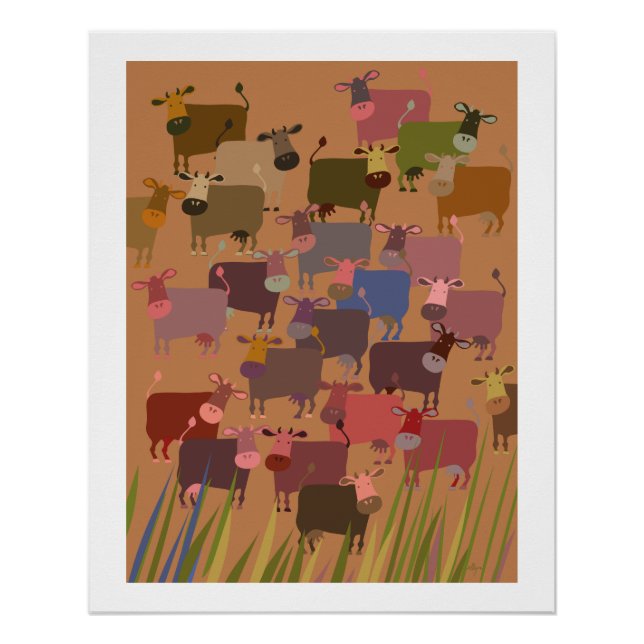 Pôster poster herd of cows (Frente)