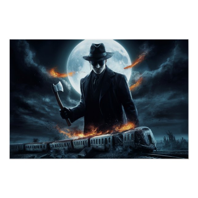 Pôster Poster Homme Noir Train 04 (Frente)