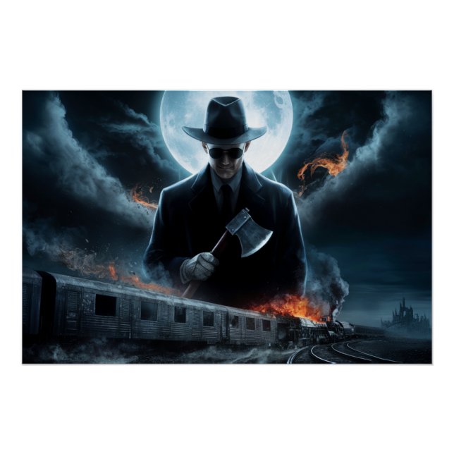 Pôster Poster Homme Noir Train 09 (Frente)