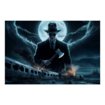 Poster Homme Noir Train 11