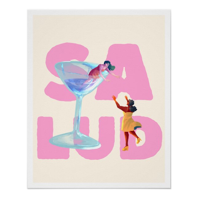Pôster Poster Ilustración Fiesta Caos Aesthetic Divertido (Frente)