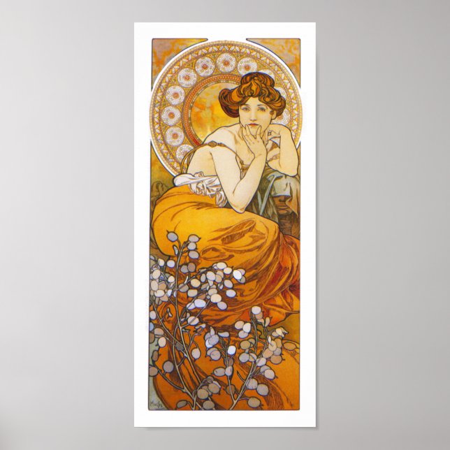 Pôster Poster/Impressão: Alphonse Mucha - Topaz (Frente)