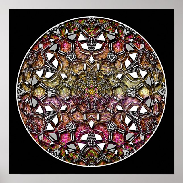 Poster Poster/Impressão: Caleidoscópio Metálico Cristal (Frente)