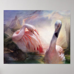 Pôster Poster/impressão da arte do alvorecer do flamingo