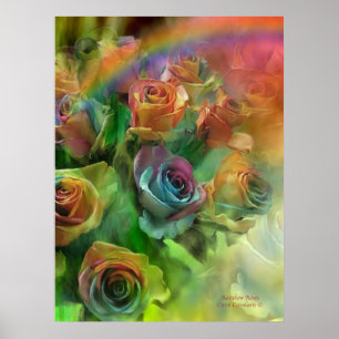 Pôster Poster/impressão da arte dos rosas do arco-íris