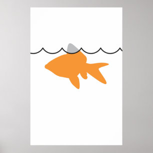 Poster Poster/impressão do tubarão do peixe dourado