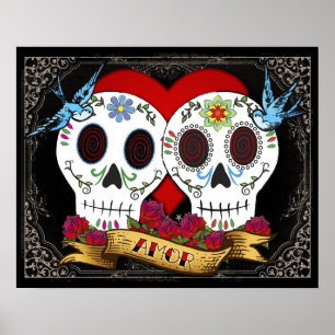 Pôster Poster/impressão dos crânios do amor