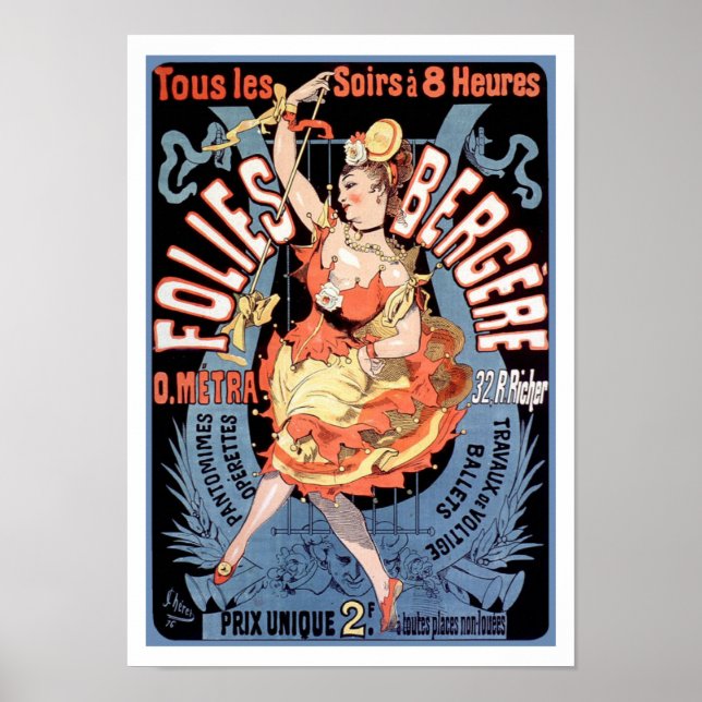 Pôster Poster/Impressão: Folies Bergere - Cheret (Frente)