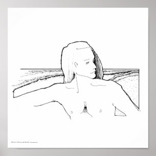 Pôster Poster/impressão: "Homem longo/paisagem do cabelo