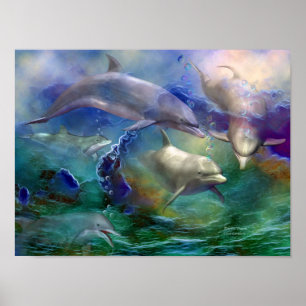 Poster Poster/impressão ideais da arte do golfinho