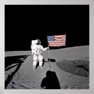 Pôster Poster/impressão:  Moonwalk & bandeira americana