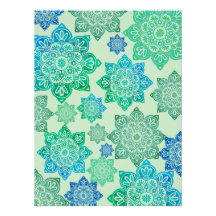 Poster imprimível com medalhões verdes e azuis