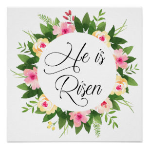 Pôster Poster inspirado floral religioso das citações