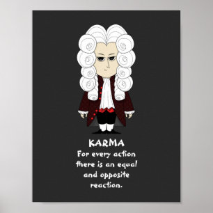 Pôster Poster. Karmas & lei de Newton ó (fundo escuro)