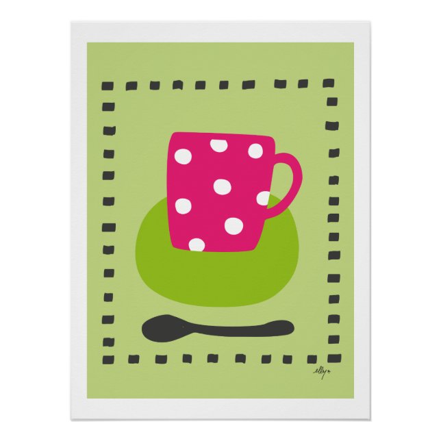 Pôster poster kopje met stippen (Frente)