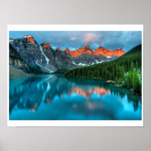 Poster Poster. Lake and mountain